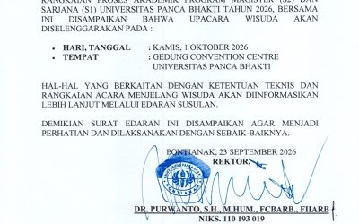 Edaran Rektor: Pelaksanaan Wisuda XXXVIII Universitas Panca Bhakti Tahun 2026